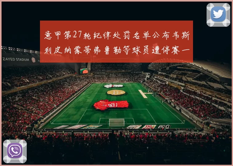 意甲第27轮纪律处罚名单公布韦斯利皮纳蒙蒂弗鲁勒等球员遭停赛一轮